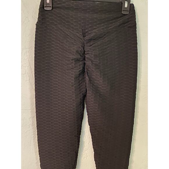 New Mix Womens pull on stretch black leggings, 27" inseam, size Small/Medium - Picture 1 of 5